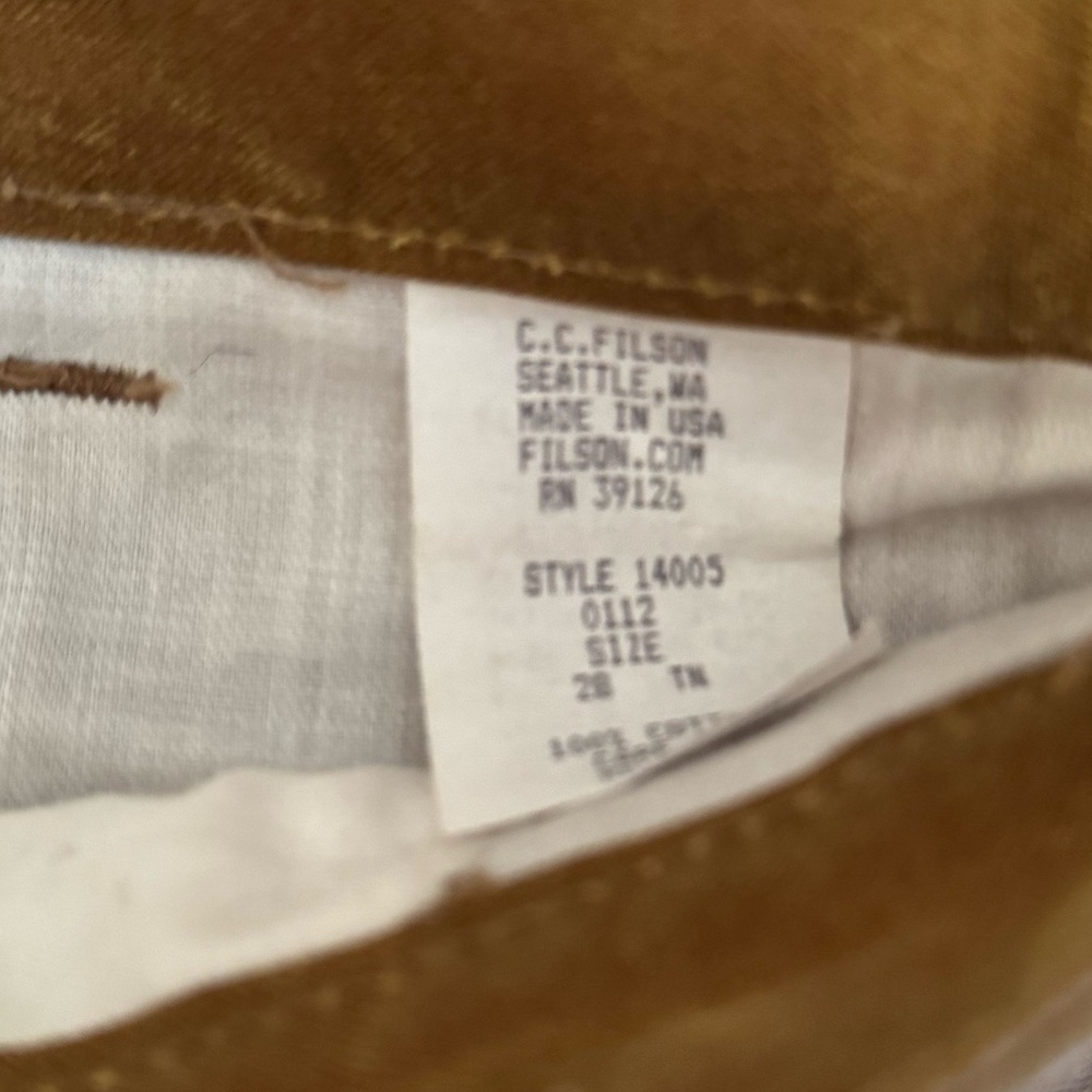 Filson Oil Finish Single Tin Cloth Pants USA MADE 🇺🇸 - Picture 7 of 11